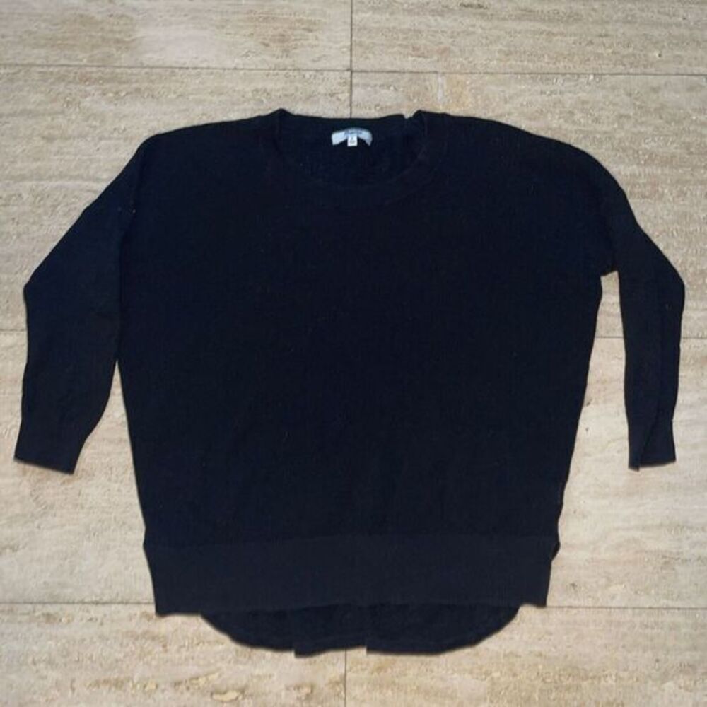 Madewell Sweater Womens Sā Waffle Knit Black Cotton Blend Long Sleeve